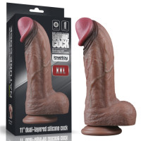Реалистичный фаллоимитатор на присоске Dual Layered Silicone Cock 28 см.