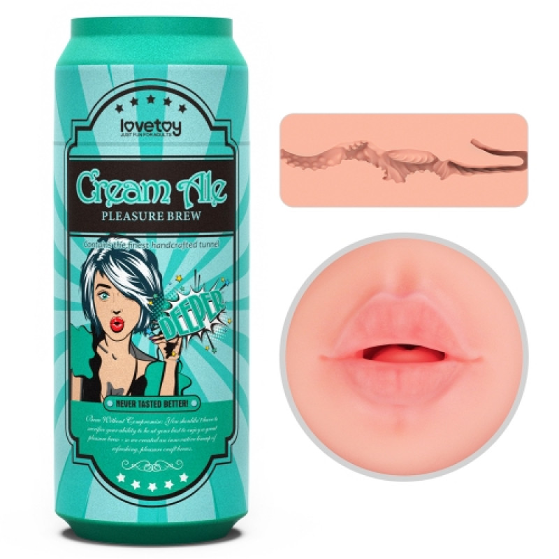 Мастурбатор-ротик в банке LoveToy Pleasure Brew Cream Ale