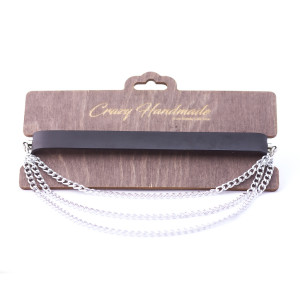 Ошейник из натуральной кожи с цепочками Crazy Handmade