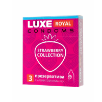 Презервативы с ароматом клубники 3 шт. Luxe Royal Strawberry Collection