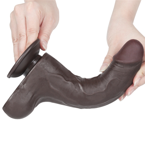 Реалистичный фаллоимитатор на присоске Sliding Skin Dual Layer Dong 22 см