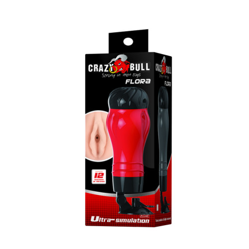 Реалистичный мастурбатор ротик с вибрацией Crazy Bull Flora
