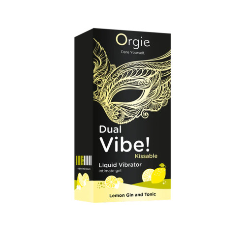 Съедобный жидкий вибратор со вкусом лимона и джин-тоника DUAL VIBE! KISSABLE 15 мл