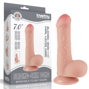 Реалистичный фаллоимитатор на присоске Sliding Skin Dual Layer Dong 18,3 см