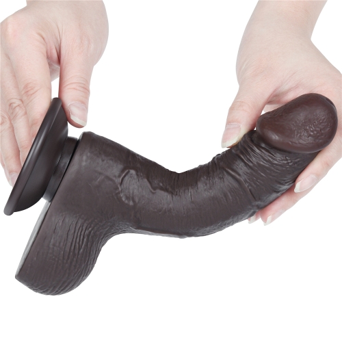 Реалистичный фаллоимитатор на присоске Sliding Skin Dual Layer Dong 19,5 см