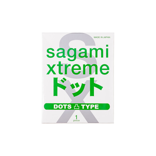 Презервативы анатомической формы с рельефными точками латексные Sagami Xtreme dots Type-E (1 шт)