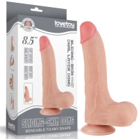 Реалистичный фаллоимитатор на присоске Sliding Skin Dual Layer Dong 22 см
