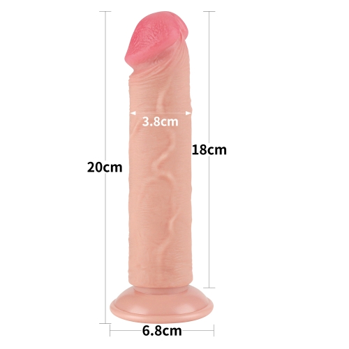 Реалистичный фаллоимитатор на присоске Sliding Skin Dual Layer Dong 20 см