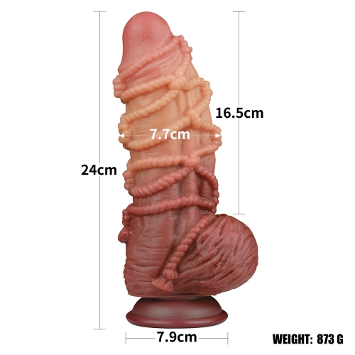 Реалистичный фаллоимитатор с необычным дизайном Cock with Rope 24 см