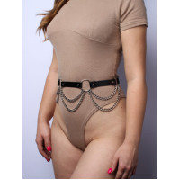 Черный пояс из натуральной кожи Erotoys Fetish line, Ero-53