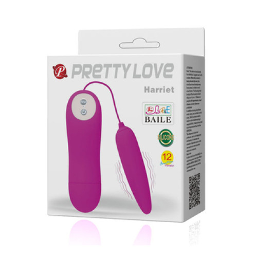 Проводное виброяйцо-«морковка» с силиконовым пультом Harriet Pretty Love