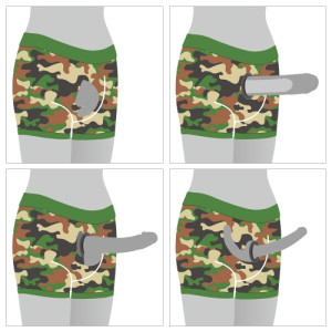Шорты для страпона камуфляжные Ingen Camo M/L (иной угол)