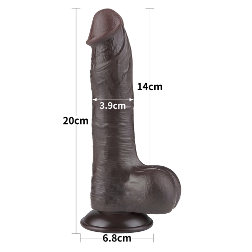 Реалистичный фаллоимитатор на присоске Sliding Skin Dual Layer Dong 20 см