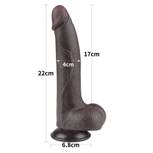 Реалистичный фаллоимитатор на присоске Sliding Skin Dual Layer Dong 22 см
