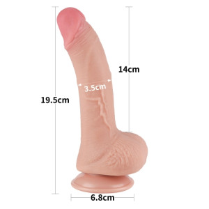 Реалистичный фаллоимитатор на присоске Sliding Skin Dual Layer Dong 19.5 см (иной угол)