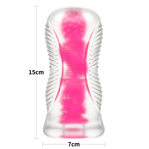 Прозрачный мастурбатор светящийся в темноте Lumino Play Pink Glow