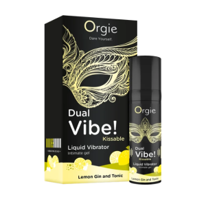 Съедобный жидкий вибратор со вкусом лимона и джин-тоника DUAL VIBE! KISSABLE 15 мл