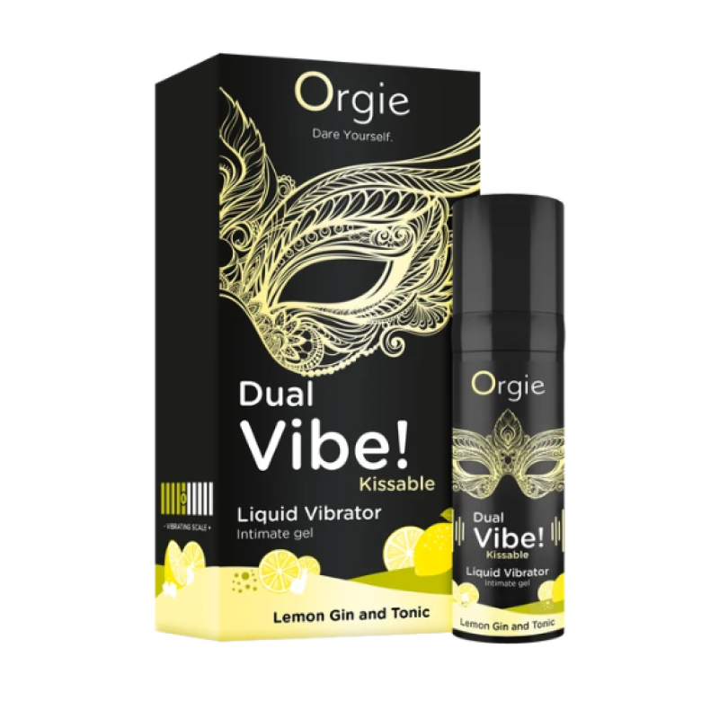 Съедобный жидкий вибратор со вкусом лимона и джин-тоника DUAL VIBE! KISSABLE 15 мл