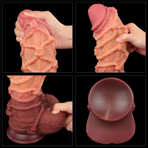 Реалистичный фаллоимитатор с необычным дизайном Cock with Rope 27 см