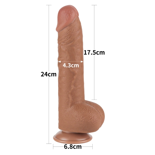 Реалистичный фаллоимитатор на присоске Sliding Skin Dual Layer Dong 24 см