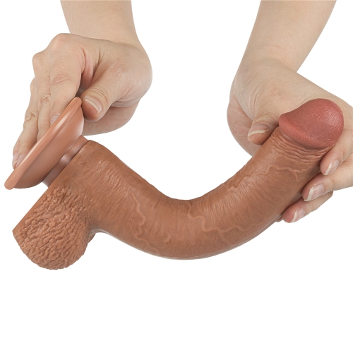 Реалистичный фаллоимитатор на присоске Sliding Skin Dual Layer Dong 22 см