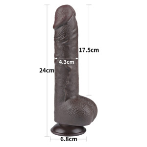 Реалистичный фаллоимитатор на присоске Sliding Skin Dual Layer Dong 24 см (иной угол)