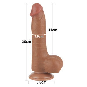 Реалистичный фаллоимитатор на присоске Sliding Skin Dual Layer Dong 20 см (иной угол)