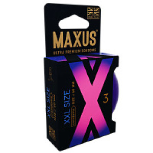 Презервативы гладкие увеличенные MAXUS XXL X-Edition 3 шт (иной угол)