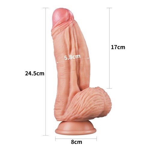 Широкий фаллос-гигант с рельефным стволом Lovetoy Nature Cock King Sized 25 см