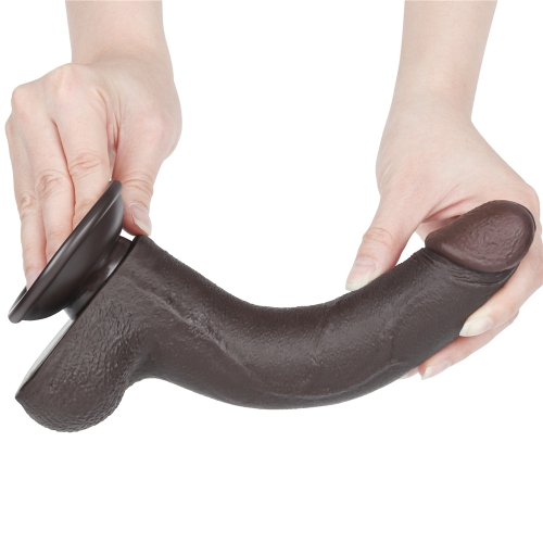 Реалистичный фаллоимитатор на присоске Sliding Skin Dual Layer Dong 22 см