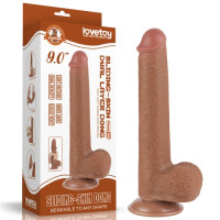 Реалистичный фаллоимитатор на присоске Sliding Skin Dual Layer Dong 22 см