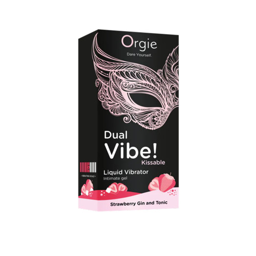 Съедобный жидкий вибратор со вкусом клубники и джин-тоника DUAL VIBE! KISSABLE 15 мл