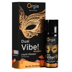 Съедобный жидкий вибратор со вкусом коктейля "Секс на пляже" DUAL VIBE! KISSABLE 15 мл