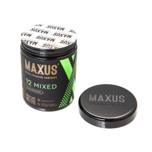 Презервативы MAXUS Mixed в пластиковом кейсе 12 шт (иной угол)