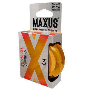 Презервативы гладкие анатомические Maxus Sensual X-Edition 3шт (иной угол)