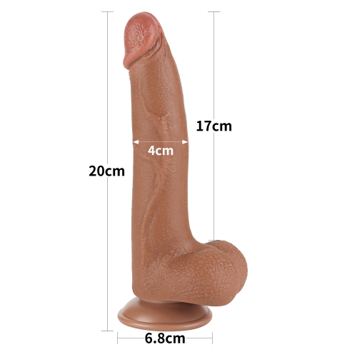 Реалистичный фаллоимитатор на присоске Sliding Skin Dual Layer Dong 20 см