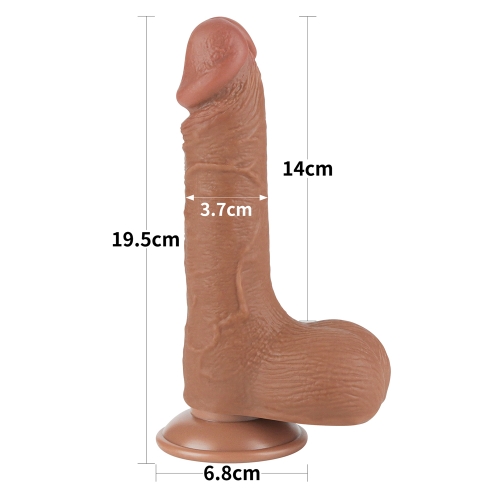 Реалистичный фаллоимитатор на присоске Sliding Skin Dual Layer Dong 19,5 см