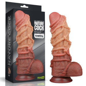 Реалистичный фаллоимитатор с необычным дизайном Cock with Rope 27 см
