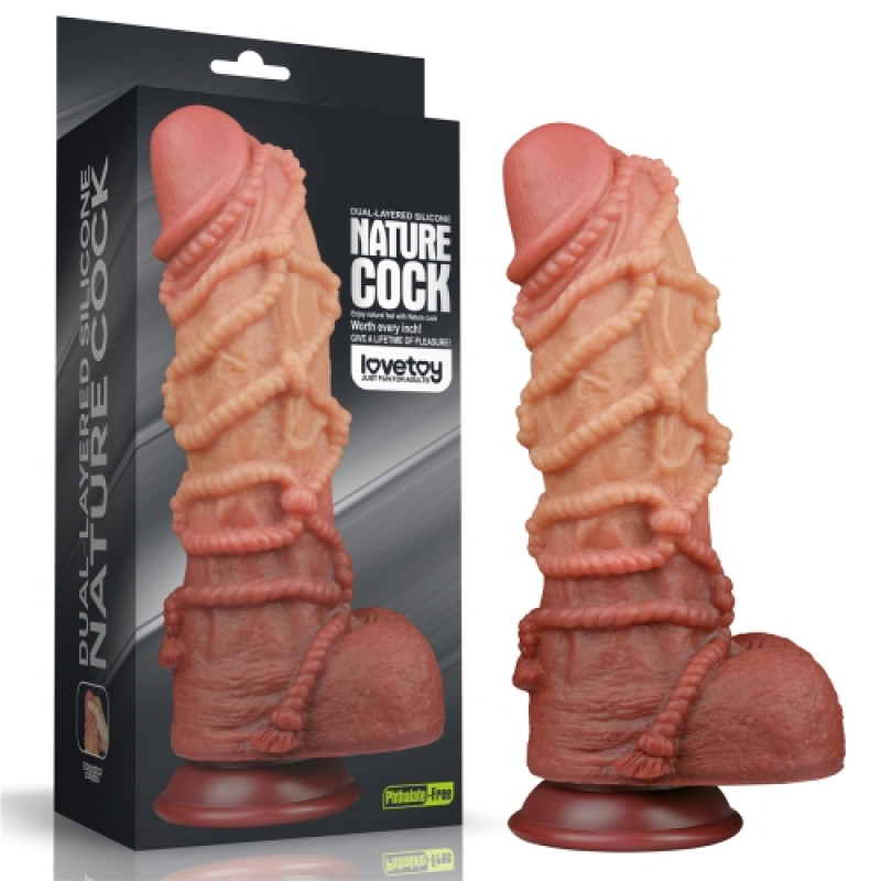 Реалистичный фаллоимитатор с необычным дизайном Cock with Rope 27 см