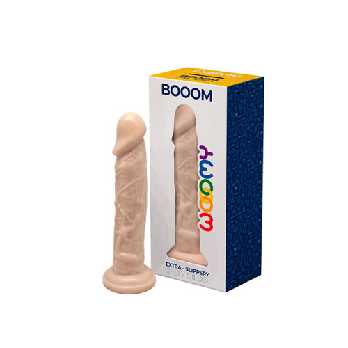 Реалистичный фаллоимитатор на присоске телесный Booom Wooomy