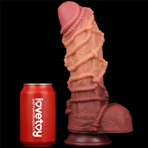 Реалистичный фаллоимитатор с необычным дизайном Cock with Rope 27 см