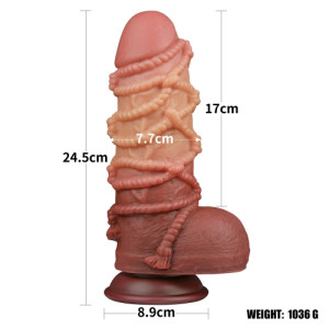 Реалистичный фаллоимитатор с необычным дизайном Cock with Rope 25 см (иной угол)