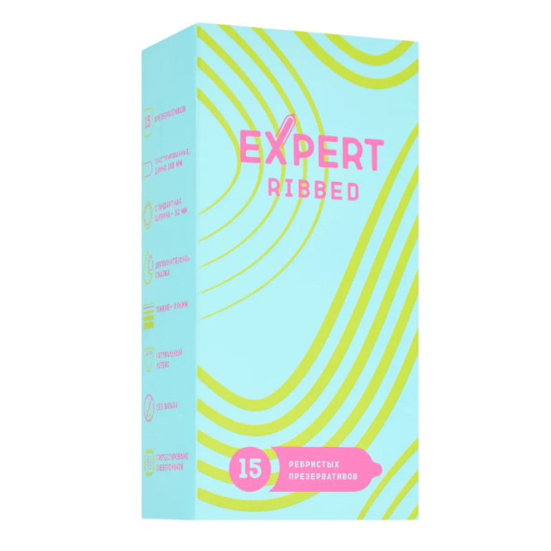 Презервативы ребристые EXPERT Ribbed (15 шт)