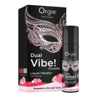 Съедобный жидкий вибратор со вкусом клубники и джин-тоника DUAL VIBE! KISSABLE 15 мл