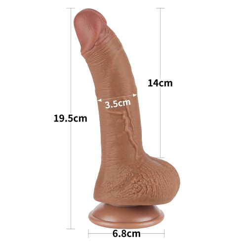 Реалистичный фаллоимитатор на присоске Sliding Skin Dual Layer Dong 19,5 см