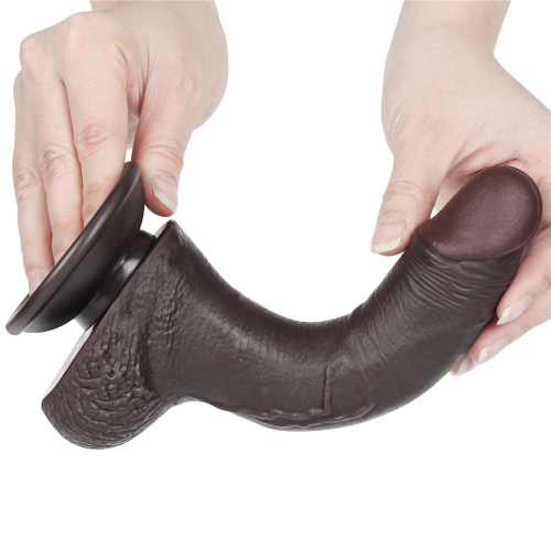 Реалистичный фаллоимитатор на присоске Sliding Skin Dual Layer Dong 19,5 см