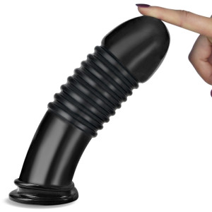 Черный фаллоимитатор King-Sized Anal Bumper 20 см (иной угол)