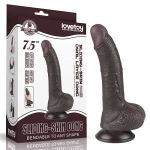 Реалистичный фаллоимитатор на присоске Sliding Skin Dual Layer Dong 19,5 см