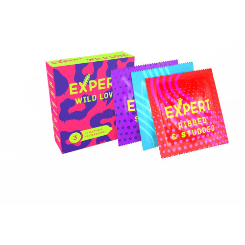 Презервативы ребристые с точками EXPERT Wild Love (3 шт)