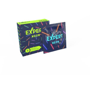 Презервативы светящиеся EXPERT Neon (3 шт) (иной угол)